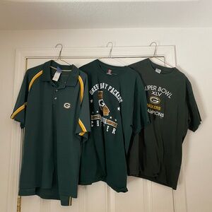 Three Green Bay Packers Shirts (Bundle Package for one low price)